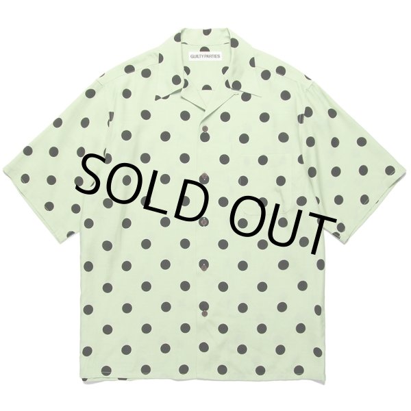 画像1: WACKO MARIA/DOTS OPEN COLLAR SHIRT（MINT）［ドットオープンカラーシャツ-24春夏］ (1)