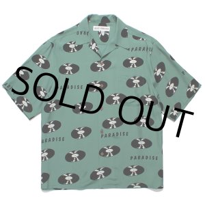 画像: WACKO MARIA/RECORDS HAWAIIAN SHIRT（GREEN）［レコードハワイアンシャツ-24春夏］