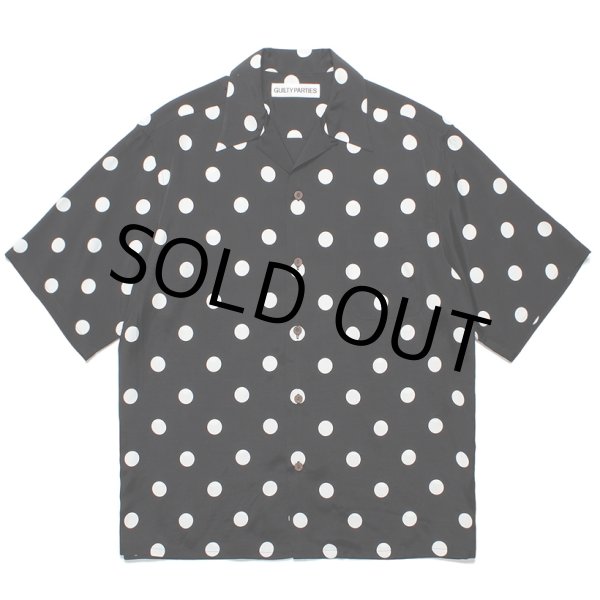 画像1: WACKO MARIA/DOTS OPEN COLLAR SHIRT（BLACK）［ドットオープンカラーシャツ-24春夏］ (1)