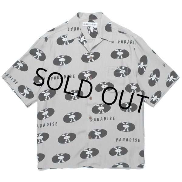 画像1: WACKO MARIA/RECORDS HAWAIIAN SHIRT（GRAY）［レコードハワイアンシャツ-24春夏］ (1)