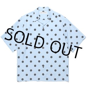 画像: WACKO MARIA/DOTS OPEN COLLAR SHIRT（BLUE）［ドットオープンカラーシャツ-24春夏］