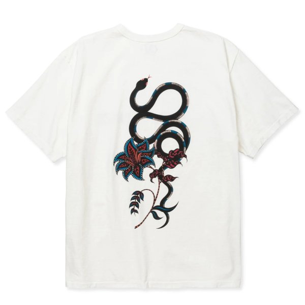 画像1: CALEE/×MIHO MURAKAMI BINDER NECK SNAKE VINTAGE TEE（WHITE）［プリントT-24春夏］ (1)