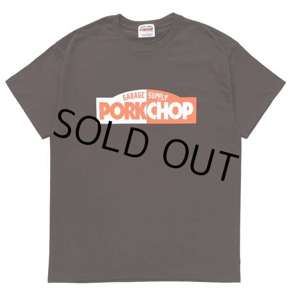 画像1: PORKCHOP/24 BLOCK LOGO TEE（BROWN）［プリントT-24春夏］ (1)