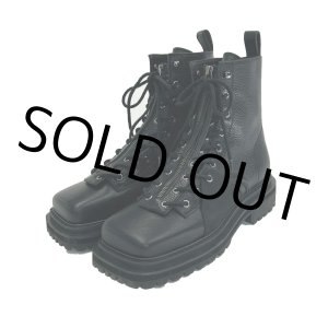 画像: 【30%OFF】DAIRIKU/"O'Halloran" Square Toe Fireman Boots（Black＆Suede Black）［スクエアトゥファイヤーマンブーツ-24秋冬］