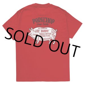 画像: PORKCHOP/PORK BACK TEE（RED）［プリントT-24春夏］