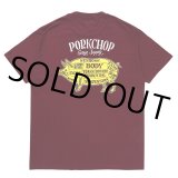 画像: PORKCHOP/PORK BACK TEE（BURGUNDY）［プリントT-24春夏］