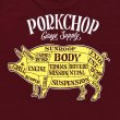 画像4: PORKCHOP/PORK BACK TEE（BURGUNDY）［プリントT-24春夏］ (4)