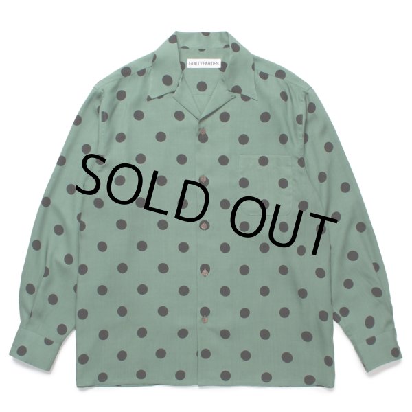 画像1: WACKO MARIA/DOTS HAWAIIAN SHIRT（GREEN）［ドットハワイアンシャツ-24秋冬］ (1)