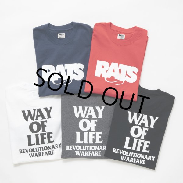 画像3: RATS/BOX LOGO WAY OF LIFE TEE（RED）［プリントT-24秋冬］ (3)