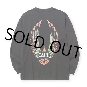 画像: CALEE/VINTAGE TYPE WING LOGO L/S TEE ＜NATURALLY PAINT DESIGN＞（CHARCOAL）［プリント長袖T-24秋冬］