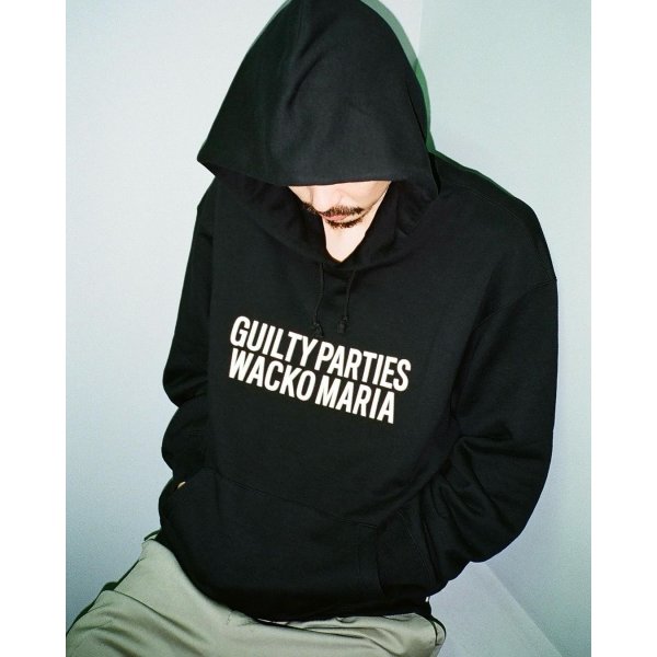 画像3: WACKO MARIA/MIDDLE WEIGHT PULL OVER HOODED SWEAT SHIRT（BLACK）［プルオーバーパーカー-24秋冬］ (3)