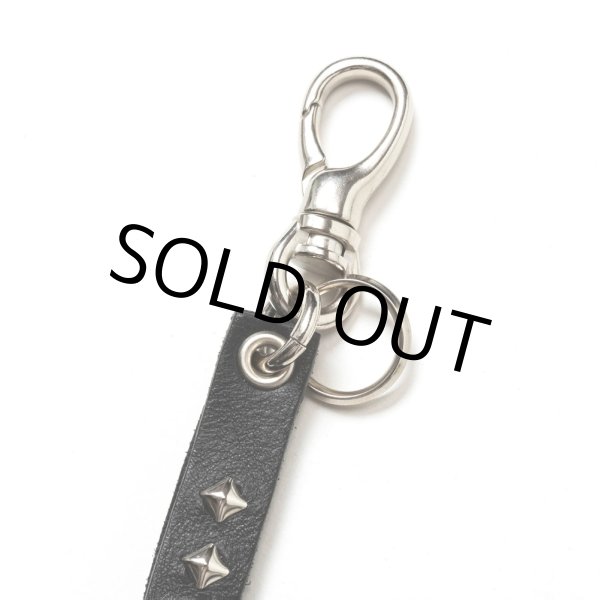 画像3: CALEE/STUDS & KNITTING LEATHER SHORT KEY RING（BLACK）［レザーショートキーリング-24秋冬］ (3)