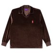 画像1: BlackEyePatch/SMALL HWC COLLARED VELOUR PULLOVER（BROWN） (1)