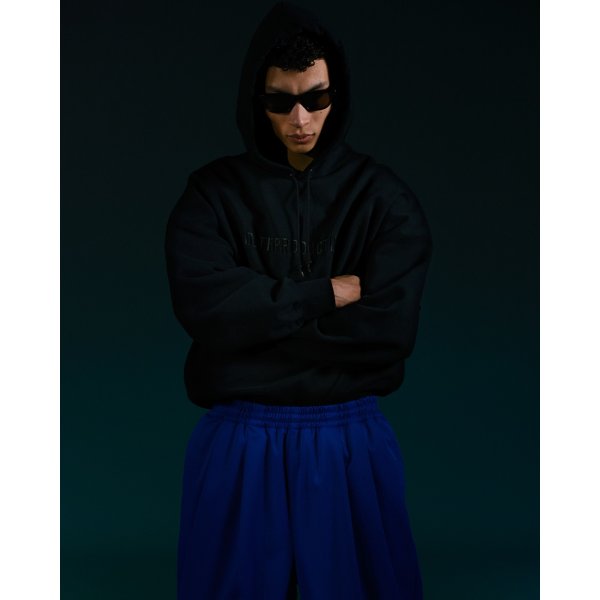 画像4: COOTIE PRODUCTIONS/Open End Yarn Sweat Hoodie（Embroidery）（Black）［スウェットフーディー-24秋冬］ (4)