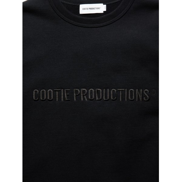 画像2: COOTIE PRODUCTIONS/Open End Yarn Sweat Crew（Embroidery）（Black）［スウェットクルー-24秋冬］ (2)