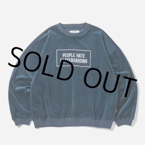 画像: 【30%OFF】TIGHTBOOTH/PEOPLE HATE SKATE VELOUR L/S（Navy）［ベロア長袖-24秋冬］