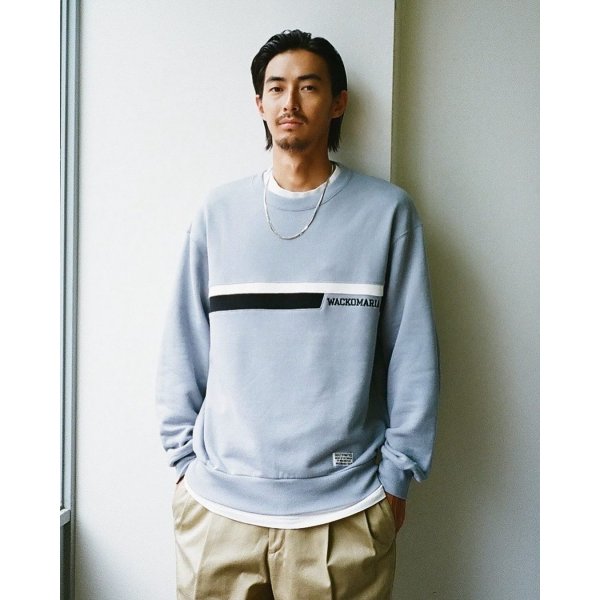 画像3: WACKO MARIA/MIDDLE WEIGHT SWEAT SHIRT（BLUE）［クルーネックスウェット-24秋冬］ (3)