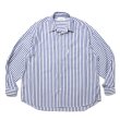 画像1: COOTIE PRODUCTIONS/Stripe Broad L/S Shirt（NAVY）［ストライプブロードシャツ-24秋冬］ (1)