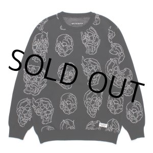 画像: WACKO MARIA/56 TATTOO STUDIO / JACQUARD KNIT SWEATER（BLACK）［ジャガードセーター-24秋冬］