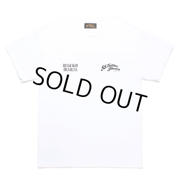 画像2: WACKO MARIA/56 TATTOO STUDIO / T-SHIRT（WHITE）［プリントT-24秋冬］ (2)