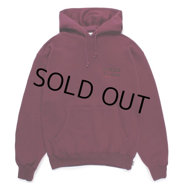 画像2: WACKO MARIA/MIDDLE WEIGHT HOODED SWEAT SHIRT（BURGUNDY）［プルオーバーパーカー-24秋冬］ (2)