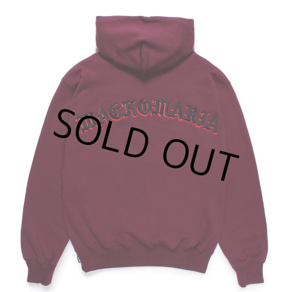 画像1: WACKO MARIA/MIDDLE WEIGHT HOODED SWEAT SHIRT（BURGUNDY）［プルオーバーパーカー-24秋冬］ (1)