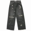 画像1: DAIRIKU/Super Damage Wide Denim Pants（Black）［スーパーダメージワイドデニムパンツ-24秋冬］ (1)