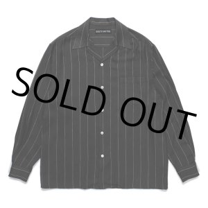 画像: WACKO MARIA/STRIPED OPEN COLLAR SHIRT（BLACK）［ストライプオープンカラーシャツ-24秋冬］