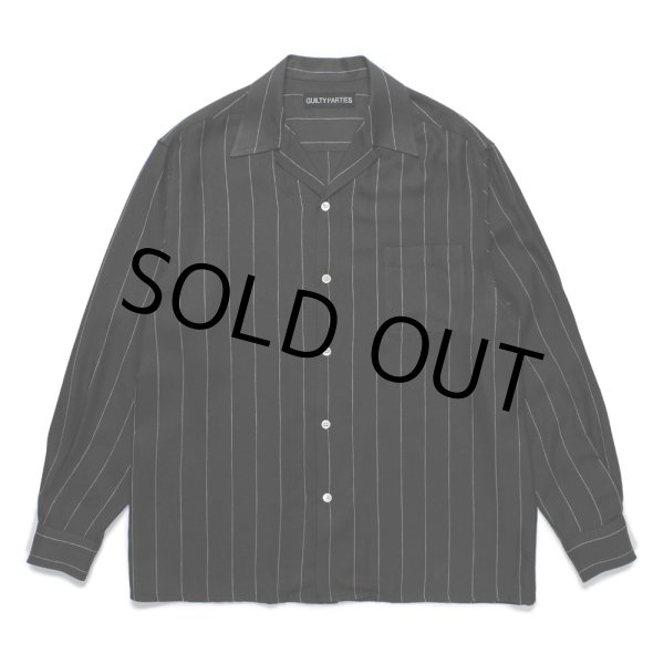 画像1: WACKO MARIA/STRIPED OPEN COLLAR SHIRT（BLACK）［ストライプオープンカラーシャツ-24秋冬］ (1)