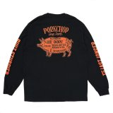 画像: PORKCHOP/PORK BACK L/S TEE（BLACK）［プリント長袖T-24秋冬］