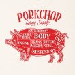 画像4: PORKCHOP/PORK BACK L/S TEE（NATURAL）［プリント長袖T-24秋冬］ (4)