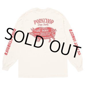 画像: PORKCHOP/PORK BACK L/S TEE（NATURAL）［プリント長袖T-24秋冬］