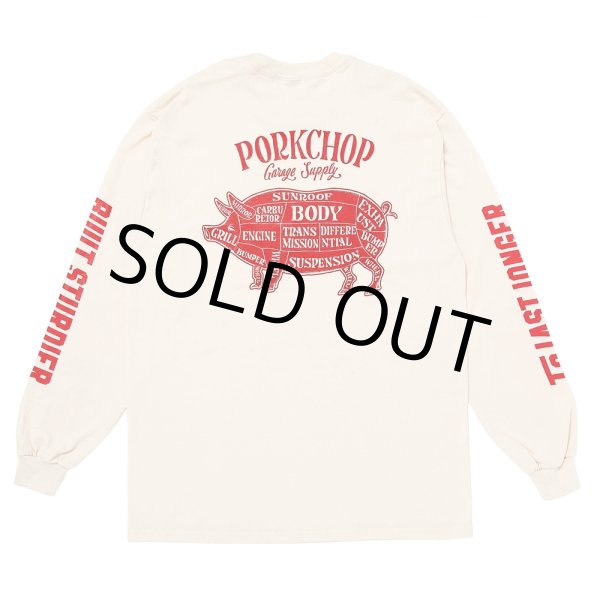 画像1: PORKCHOP/PORK BACK L/S TEE（NATURAL）［プリント長袖T-24秋冬］ (1)