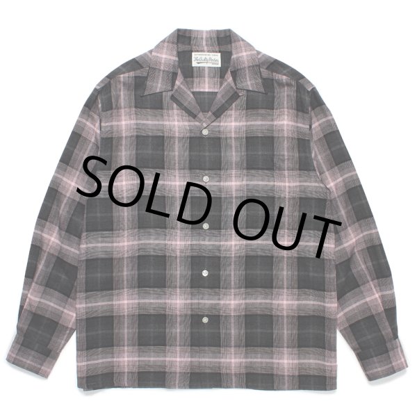 画像1: WACKO MARIA/OMBRE CHECK OPEN COLLAR SHIRT（PINK）［オンブレチェックオープンカラーシャツ-24秋冬］ (1)