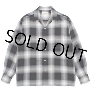 画像: WACKO MARIA/OMBRE CHECK OPEN COLLAR SHIRT（GRAY）［オンブレチェックオープンカラーシャツ-24秋冬］