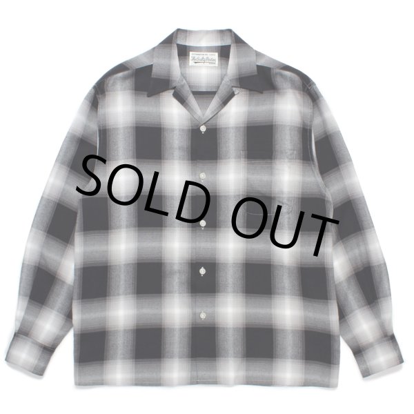 画像1: WACKO MARIA/OMBRE CHECK OPEN COLLAR SHIRT（GRAY）［オンブレチェックオープンカラーシャツ-24秋冬］ (1)