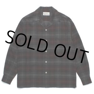 画像: WACKO MARIA/OMBRE CHECK OPEN COLLAR SHIRT（BROWN）［オンブレチェックオープンカラーシャツ-24秋冬］