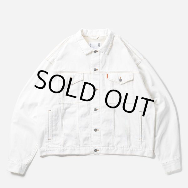 画像2: TIGHTBOOTH/LABEL LOGO DENIM JACKET（White）［デニムJKT-24秋冬］ (2)