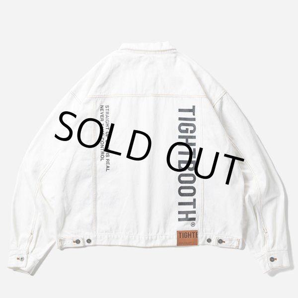 画像1: TIGHTBOOTH/LABEL LOGO DENIM JACKET（White）［デニムJKT-24秋冬］ (1)