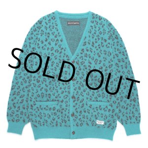 画像: WACKO MARIA/LEOPARD JACQUARD MOHAIR KNIT CARDIGAN（BLUE）［レオパードモヘアカーディガン-24秋冬］