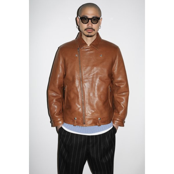 画像4: WACKO MARIA/LEATHER DOUBLE RIDERS JACKET（BROWN）［レザーダブルライダースJKT-24秋冬］ (4)