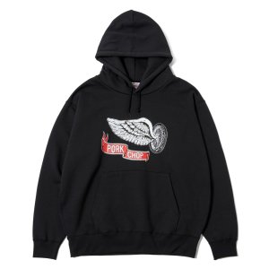 画像: PORKCHOP/FLYING WEEL  P HOODED（×MASSES）（BLACK）［プルオーバーパーカー-24秋冬］