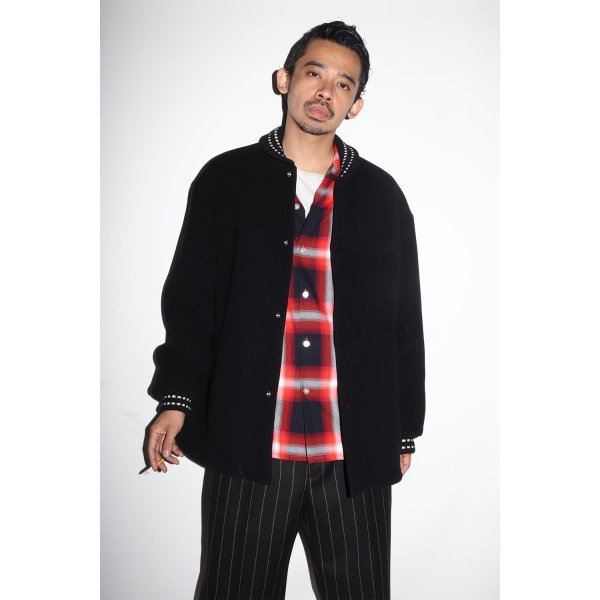 画像2: WACKO MARIA/OMBRE CHECK OPEN COLLAR SHIRT（RED）［オンブレチェックオープンカラーシャツ-24秋冬］ (2)