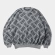 画像1: TIGHTBOOTH/CHECKER PLATE MOHAIR SWEATER（Grey）［チェッカープレートモヘアセーター-24秋冬］ (1)