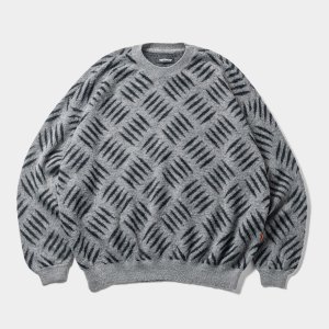 画像: TIGHTBOOTH/CHECKER PLATE MOHAIR SWEATER（Grey）［チェッカープレートモヘアセーター-24秋冬］