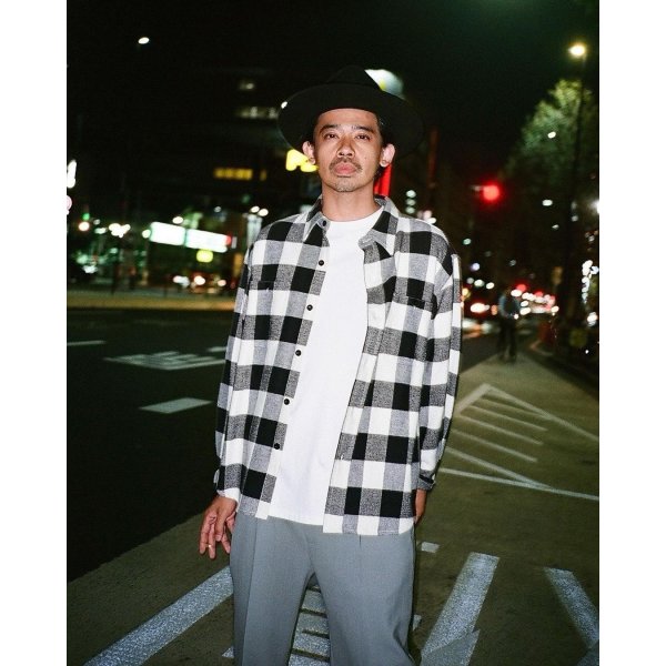 画像2: WACKO MARIA/CHECK FLANNEL SHIRT（WHITE）［チェックフランネルシャツ-24秋冬］ (2)