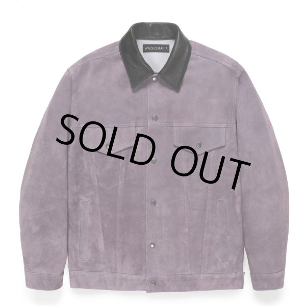 画像1: WACKO MARIA/SUEDE TRUCKER JACKET（PURPLE）［スウェードレザートラッカーJKT-24秋冬］ (1)