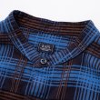 画像3: RATS/STAND COLLAR C/R FLANNEL CHECK SHIRT（SAX BLUE CHECK）［スタンドカラーフランネルチェックシャツ-24秋冬］ (3)