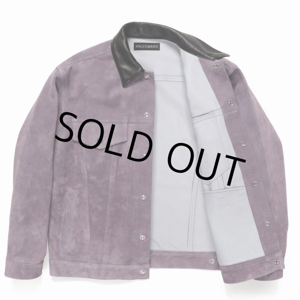 画像3: WACKO MARIA/SUEDE TRUCKER JACKET（PURPLE）［スウェードレザートラッカーJKT-24秋冬］ (3)