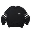 画像1: COOTIE PRODUCTIONS/Heavy Oz Jersey Jacquard Sleeve Crew（Black）［ジャガードスリーブクルー-24秋冬］ (1)